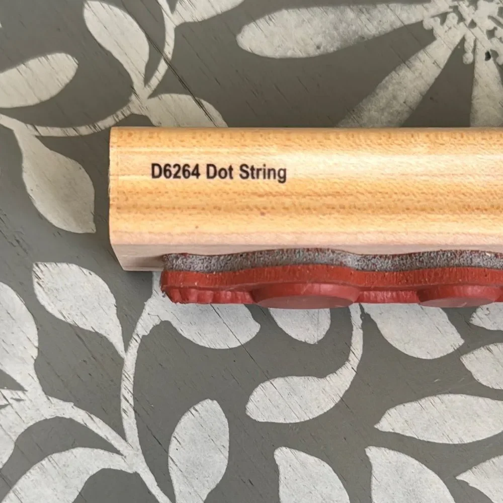 Wooden Stamp with Black Circle Design